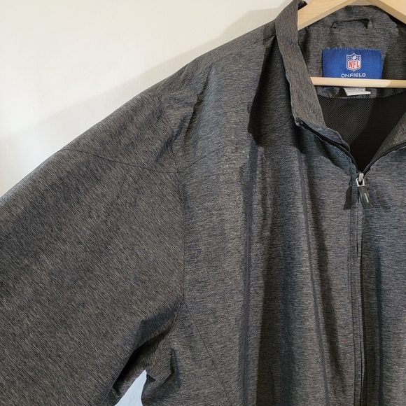 NFL ONFIELD Reebok Men's Gray Full-Zip Nylon Windbreaker Jacket Sz 2XL Outdoor - Picture 6 of 12